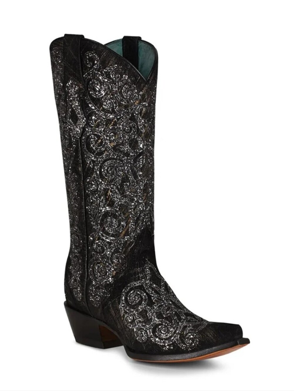 Corral Black Overlay & Embroidery Ladies Western Boot Size 8.5 - Picture 1 of 8